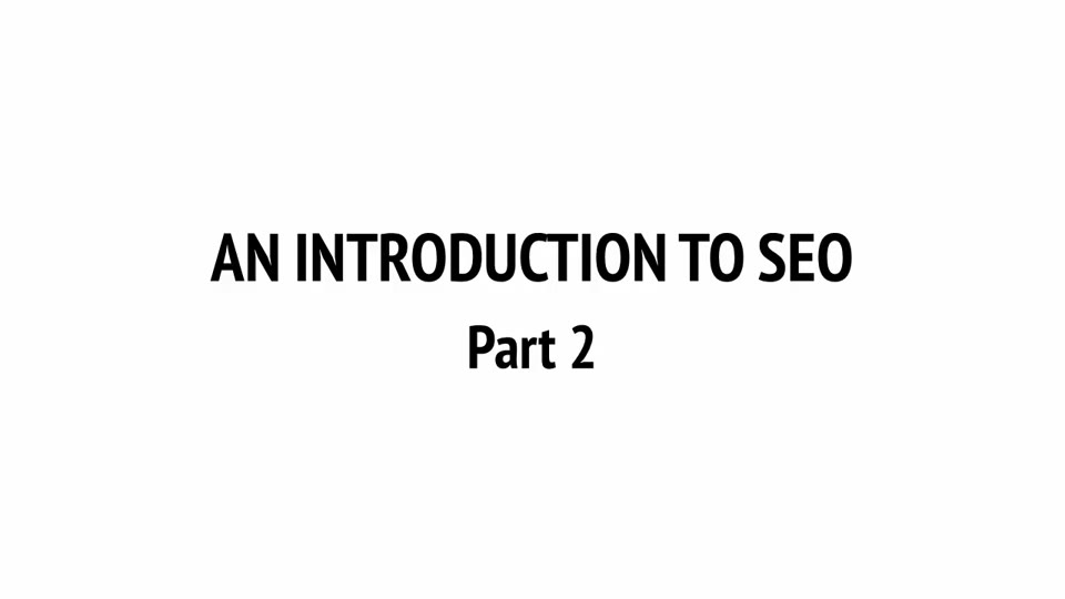 Course-slide preview for An Introduction to SEO — Part 2